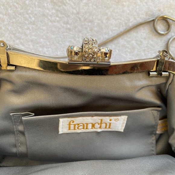 💋SOLD💋 Elegant Satin Clutch with crystals - Picture 7 of 14